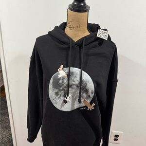 Loewe Black Hoodie with Moon and Rabbit Design